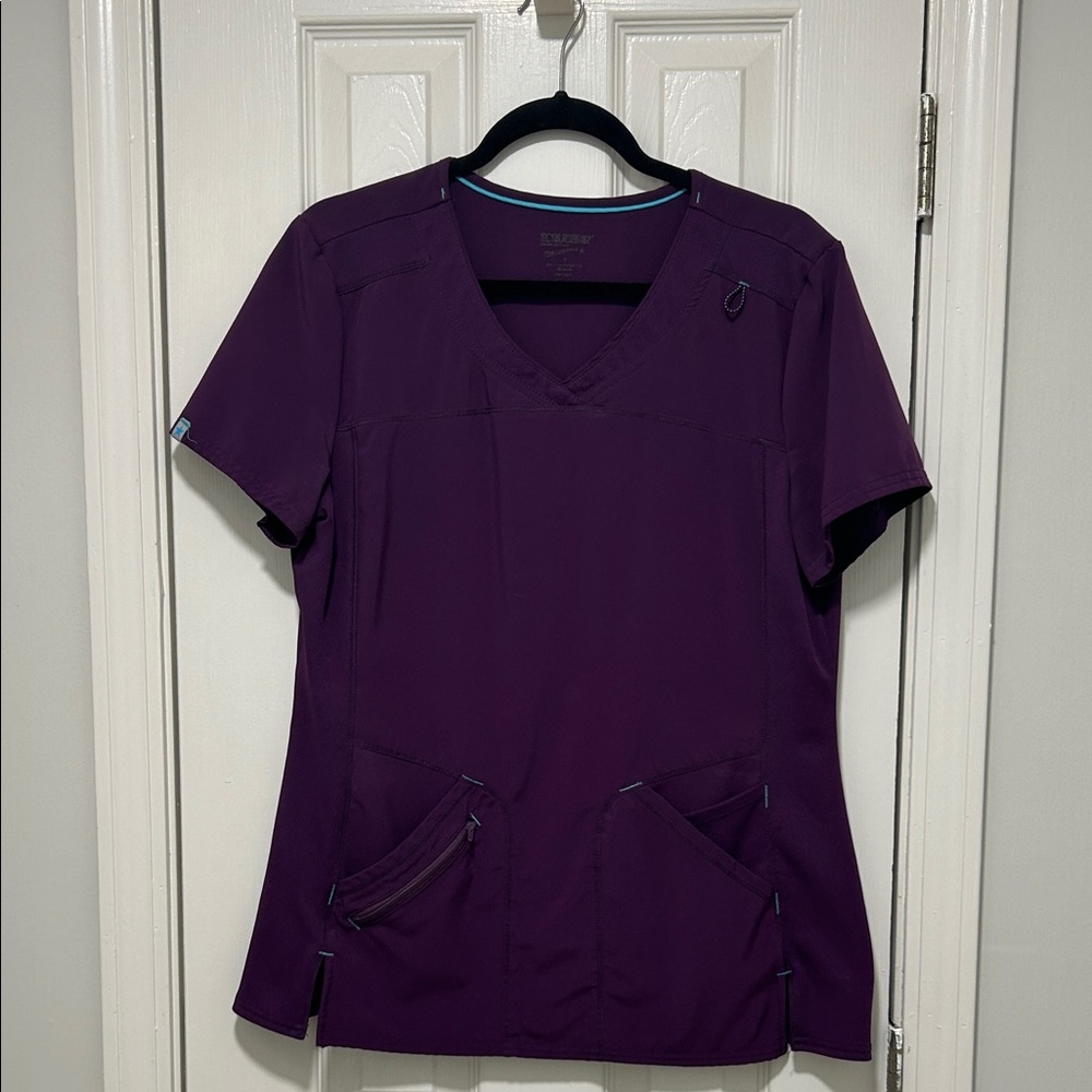 Purple Women's Scrub Top - Scrubstar V-Neck Pocket Tee